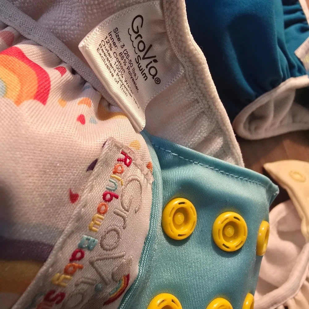 GroVia Swim Diaper Bundle 3pc Snap Closure Reusable‎ size 2 size 3
